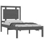 Estructura de cama de madera maciza gris 100x200 cm de vidaXL, Camas y somieres - Ref: Foro24-3105527, Precio: 110,68 €, Desc...