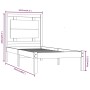 Estructura de cama de madera maciza gris 100x200 cm de vidaXL, Camas y somieres - Ref: Foro24-3105527, Precio: 110,68 €, Desc...