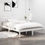 White solid wood bed frame 200x200 cm by vidaXL, Beds and slatted bases - Ref: Foro24-3105426, Price: 136,33 €, Discount: %