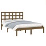 Estructura de cama madera maciza de pino marrón miel 200x200 cm de vidaXL, Camas y somieres - Ref: Foro24-3105493, Precio: 15...