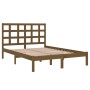 Estructura de cama madera maciza de pino marrón miel 200x200 cm de vidaXL, Camas y somieres - Ref: Foro24-3105493, Precio: 15...