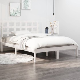 Estructura de cama madera maciza blanco 200x200 cm de vidaXL, Camas y somieres - Ref: Foro24-3105491, Precio: 133,99 €, Descu...