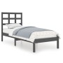 Estructura de cama madera maciza de pino gris 90x200 cm de vidaXL, Camas y somieres - Ref: Foro24-3105457, Precio: 98,30 €, D...