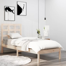 Estructura de cama madera maciza de pino 90x200 cm de vidaXL, Camas y somieres - Ref: Foro24-3105455, Precio: 79,99 €, Descue...