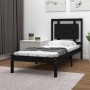 Black solid wood bed frame 100x200 cm by vidaXL, Beds and slatted bases - Ref: Foro24-3105529, Price: 123,24 €, Discount: %