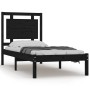 Black solid wood bed frame 100x200 cm by vidaXL, Beds and slatted bases - Ref: Foro24-3105529, Price: 123,24 €, Discount: %