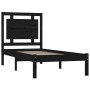 Black solid wood bed frame 100x200 cm by vidaXL, Beds and slatted bases - Ref: Foro24-3105529, Price: 123,24 €, Discount: %