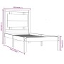 Schwarzer Massivholzbettrahmen 100x200 cm von vidaXL, Betten und Lattenroste - Ref: Foro24-3105529, Preis: 123,35 €, Rabatt: %