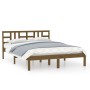 Honey brown solid wood bed frame 140x200 cm by vidaXL, Beds and slatted bases - Ref: Foro24-3105408, Price: 144,27 €, Discoun...