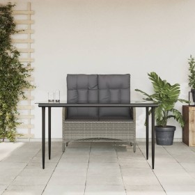 2-teilige Garten-Essgruppe mit grauen Kissen aus synthetischem Rattan von vidaXL, Gartensets - Ref: Foro24-3203501, Preis: 27...