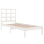 Estructura de cama madera maciza de pino blanco 100x200 cm de vidaXL, Camas y somieres - Ref: Foro24-3105461, Precio: 94,15 €...