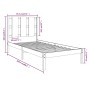 Estructura de cama madera maciza de pino gris 90x200 cm de vidaXL, Camas y somieres - Ref: Foro24-3105587, Precio: 105,09 €, ...