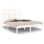 Estructura de cama de madera maciza de pino blanca 140x190 cm de vidaXL, Camas y somieres - Ref: Foro24-3105581, Precio: 137,...