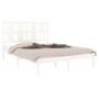 Estructura de cama de madera maciza de pino blanca 140x190 cm de vidaXL, Camas y somieres - Ref: Foro24-3105581, Precio: 137,...