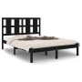 Black solid wood bed frame 120x190 cm by vidaXL, Beds and slatted bases - Ref: Foro24-3105574, Price: 151,67 €, Discount: %