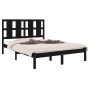 Black solid wood bed frame 120x190 cm by vidaXL, Beds and slatted bases - Ref: Foro24-3105574, Price: 151,67 €, Discount: %