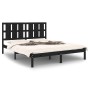 Estructura de cama de madera maciza de pino negra 160x200 cm de vidaXL, Camas y somieres - Ref: Foro24-3105614, Precio: 178,8...