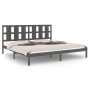 Estructura de cama de madera maciza de pino gris 200x200 cm de vidaXL, Camas y somieres - Ref: Foro24-3105622, Precio: 162,95...