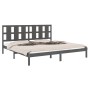 Estructura de cama de madera maciza de pino gris 200x200 cm de vidaXL, Camas y somieres - Ref: Foro24-3105622, Precio: 162,95...