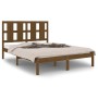 Estructura de cama madera maciza de pino marrón miel 140x190 cm de vidaXL, Camas y somieres - Ref: Foro24-3105583, Precio: 16...