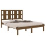 Estructura de cama madera maciza de pino marrón miel 140x190 cm de vidaXL, Camas y somieres - Ref: Foro24-3105583, Precio: 16...