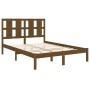 Estructura de cama madera maciza de pino marrón miel 140x190 cm de vidaXL, Camas y somieres - Ref: Foro24-3105583, Precio: 16...