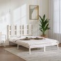 Estructura de cama de madera maciza blanca 135x190 cm de vidaXL, Camas y somieres - Ref: Foro24-3105576, Precio: 134,90 €, De...