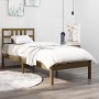 Solid pine wood bed frame honey brown 90x200 cm by vidaXL, Beds and slatted bases - Ref: Foro24-3105393, Price: 109,19 €, Dis...