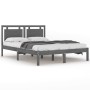 Gray solid wood bed frame King Size 150x200 cm by vidaXL, Beds and slatted bases - Ref: Foro24-3105542, Price: 168,99 €, Disc...