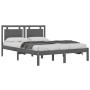 Gray solid wood bed frame King Size 150x200 cm by vidaXL, Beds and slatted bases - Ref: Foro24-3105542, Price: 168,99 €, Disc...