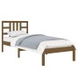 Estructura de cama madera maciza marrón miel 100x200 cm de vidaXL, Camas y somieres - Ref: Foro24-3105398, Precio: 108,99 €, ...