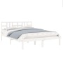 Estructura de cama madera maciza blanca King Size 150x200 cm de vidaXL, Camas y somieres - Ref: Foro24-3105411, Precio: 141,3...