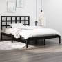 Estructura de cama madera maciza negra King Size 150x200 cm de vidaXL, Camas y somieres - Ref: Foro24-3105479, Precio: 166,10...