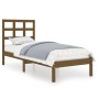 Honey brown solid wood bed frame 100x200 cm by vidaXL, Beds and slatted bases - Ref: Foro24-3105463, Price: 107,82 €, Discoun...