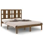 Estructura de cama doble madera maciza marrón miel 120x190 cm de vidaXL, Camas y somieres - Ref: Foro24-3105573, Precio: 129,...