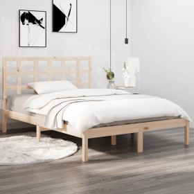 Solid wood bed frame 200x200 cm by vidaXL, Beds and slatted bases - Ref: Foro24-3105490, Price: 123,54 €, Discount: %