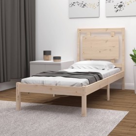 Solid pine wood bed frame 90x200 cm by vidaXL, Beds and slatted bases - Ref: Foro24-3105520, Price: 91,29 €, Discount: %