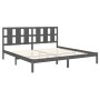 Gray solid wood double bed frame 180x200 cm by vidaXL, Beds and slatted bases - Ref: Foro24-3105617, Price: 189,99 €, Discoun...