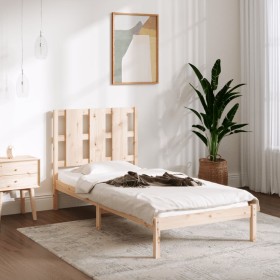 Solid pine wood bed frame 90x200 cm by vidaXL, Beds and slatted bases - Ref: Foro24-3105585, Price: 86,08 €, Discount: %