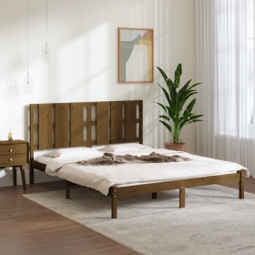 Estructura de cama madera maciza de pino marrón miel 160x200 cm de vidaXL, Camas y somieres - Ref: Foro24-3105613, Precio: 17...