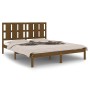 Estructura de cama madera maciza King marrón miel 150x200 cm de vidaXL, Camas y somieres - Ref: Foro24-3105608, Precio: 160,1...