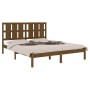 Estructura de cama madera maciza King marrón miel 150x200 cm de vidaXL, Camas y somieres - Ref: Foro24-3105608, Precio: 160,1...