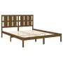 Estructura de cama madera maciza King marrón miel 150x200 cm de vidaXL, Camas y somieres - Ref: Foro24-3105608, Precio: 160,1...