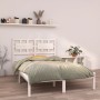 Estructura de cama de madera maciza blanca 140x190 cm de vidaXL, Camas y somieres - Ref: Foro24-3105646, Precio: 132,22 €, De...