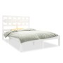 Estructura de cama de madera maciza blanca 140x190 cm de vidaXL, Camas y somieres - Ref: Foro24-3105646, Precio: 132,22 €, De...