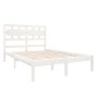 Estructura de cama de madera maciza blanca 140x190 cm de vidaXL, Camas y somieres - Ref: Foro24-3105646, Precio: 132,22 €, De...