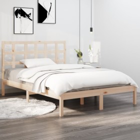 Estructura de cama madera maciza 120x190 cm de vidaXL, Camas y somieres - Ref: Foro24-3105440, Precio: 105,99 €, Descuento: %