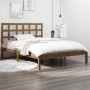 Estructura de cama madera maciza King marrón miel 150x200 cm de vidaXL, Camas y somieres - Ref: Foro24-3105478, Precio: 151,8...