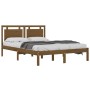 Honey brown solid wood bed frame 140x190 cm by vidaXL, Beds and slatted bases - Ref: Foro24-3105518, Price: 169,01 €, Discoun...