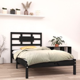 Solid black pine wood bed frame 90x200 cm by vidaXL, Beds and slatted bases - Ref: Foro24-3105654, Price: 103,99 €, Discount: %